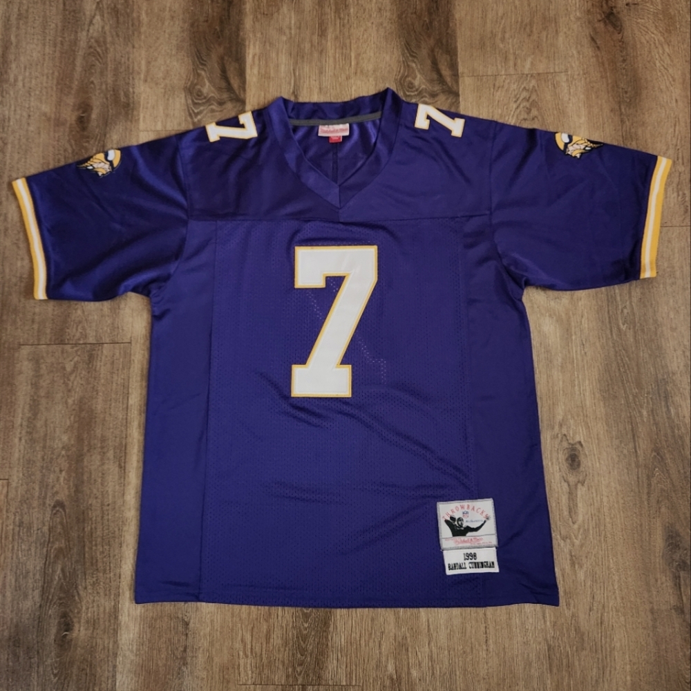 Randall Cunningham Minnesota Vikings Stitched M&N Mens L Large Throwback